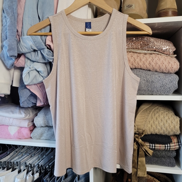 Pink Bamboo Sparkle NEW Old Navy Tank - Size Small Petite - Picture 4 of 10